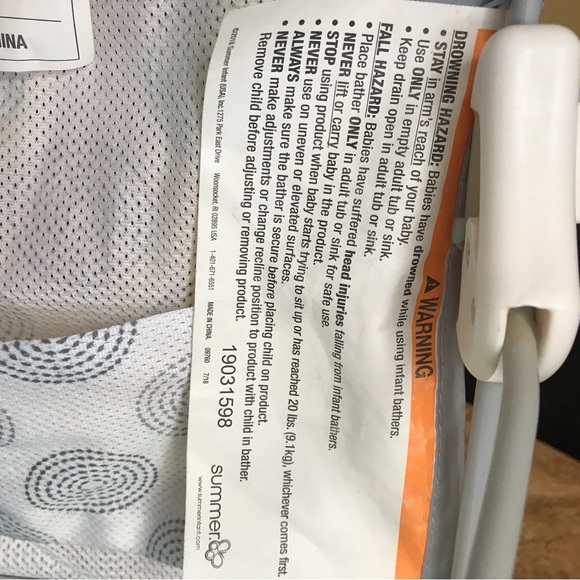 Summer Baby Bather Folding Bath Sling- Bath Support for Use in the Tub - Picture 5 of 6